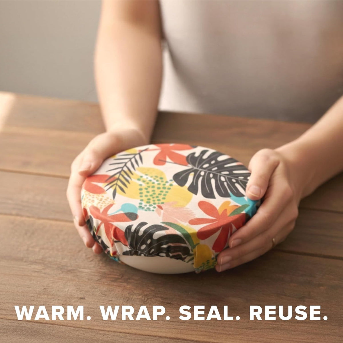 Beeswax Food Wraps (3-Pack S/M/L) – Reusable & Washable Food Storage Wraps, Plastic-Free Alternative for Sandwiches, Produce & Bowls