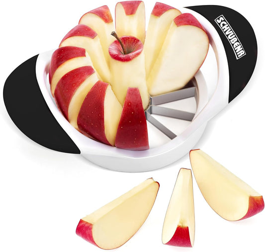 3.5 Inch Apple Slicer with 12 Sharp Blades - Professional Apple Cutter - Stainless Steel Apple Corer - Super Sharp Apple Slicer and Corer - Slice Apple with Ease(Black)