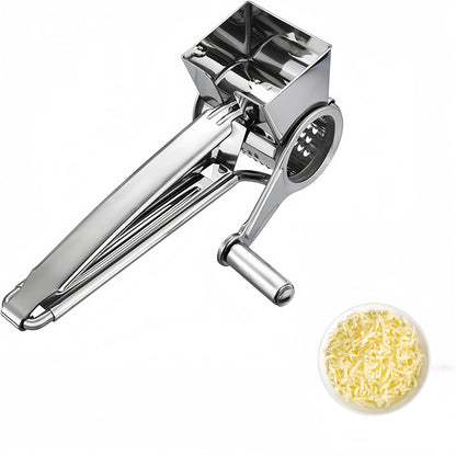 Manual Rotary Cheese Grater Stainless Steel Parmesan Grater, Hand Crank Cheese Graters, Cheese Shredder Slicer Handheld for Hard Cheese Chocolate Nuts Kitchen Parmesan