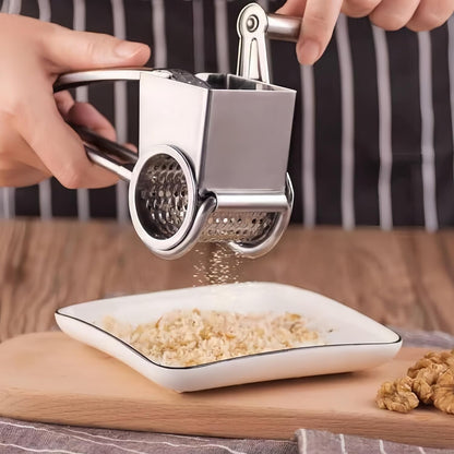 Manual Rotary Cheese Grater Stainless Steel Parmesan Grater, Hand Crank Cheese Graters, Cheese Shredder Slicer Handheld for Hard Cheese Chocolate Nuts Kitchen Parmesan