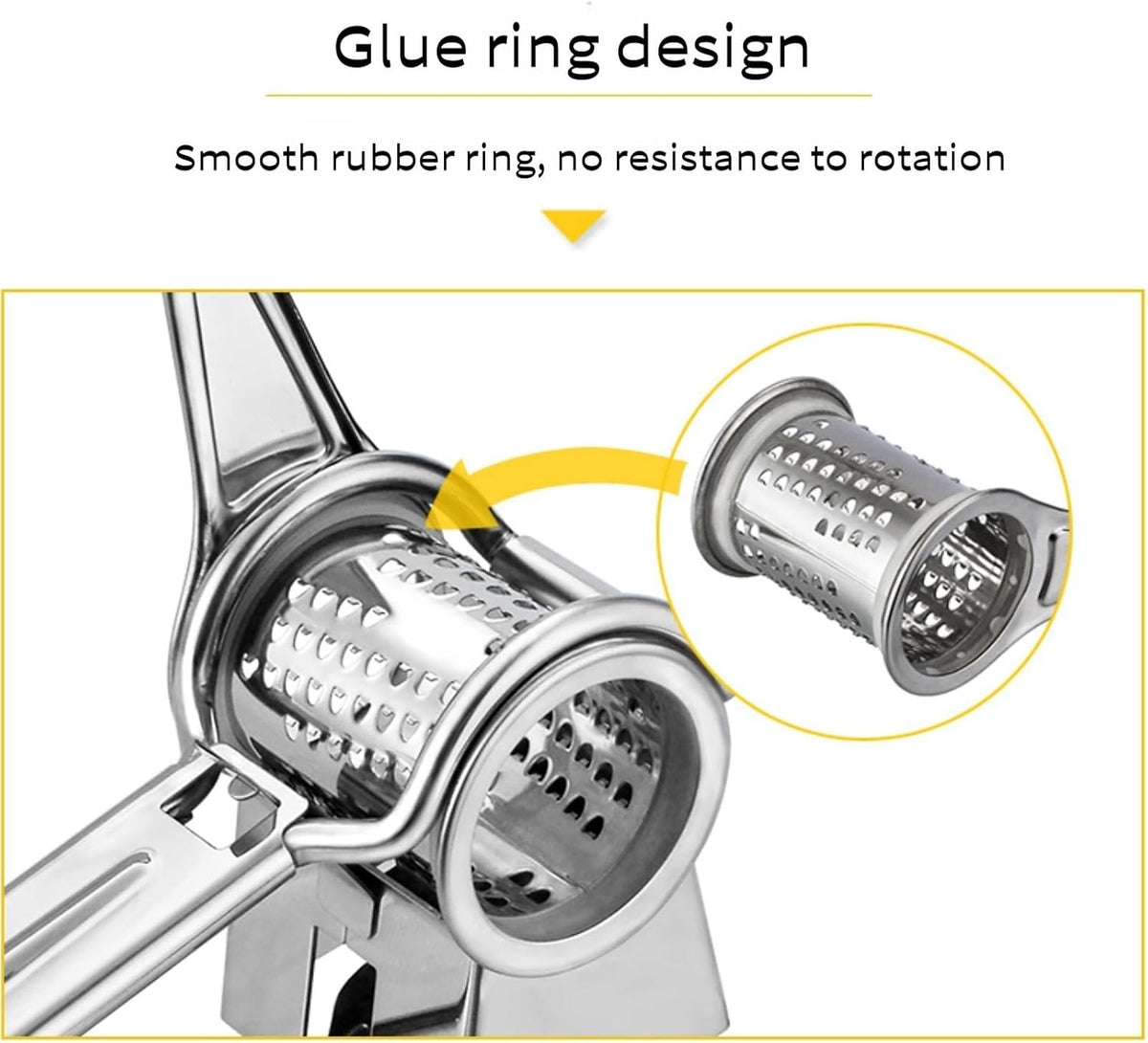 Manual Rotary Cheese Grater Stainless Steel Parmesan Grater, Hand Crank Cheese Graters, Cheese Shredder Slicer Handheld for Hard Cheese Chocolate Nuts Kitchen Parmesan