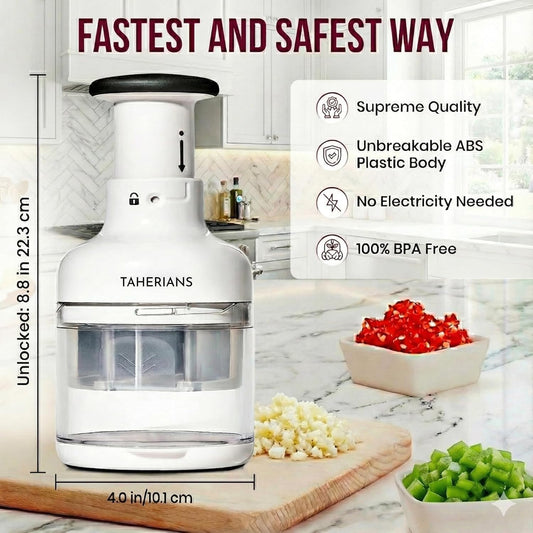 Veggie Chopper Onion Chopper Handheld Food Chopper Nuts Chopper | Veggie Chopper with Container and Lid - Onion Chopper for Quick Meal Prep, BPA-free, Dishwasher Safe, Non-Slip Grip