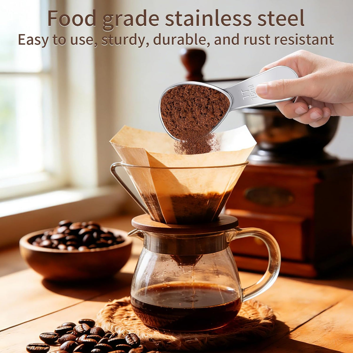 3 Pcs Coffee Scoop,1 Tbsp Coffe Spoons for Tea,Sugar,Flour or Coffe