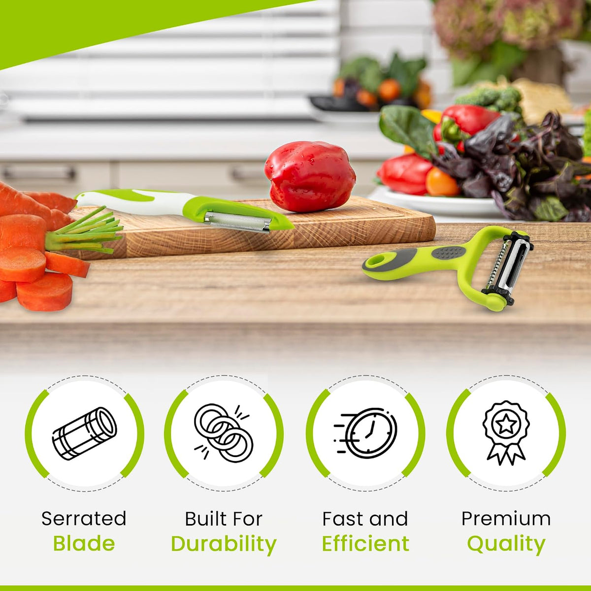 3 In 1 Rotatable Stainless Steel Blade Vegetable Peeler, Vertical Serrated & Straight Peeler For Potato, Carrot, Apple, 3pcs Set, Ergonomic Non-Slip Handle, Sharp Blade, Durable Design
