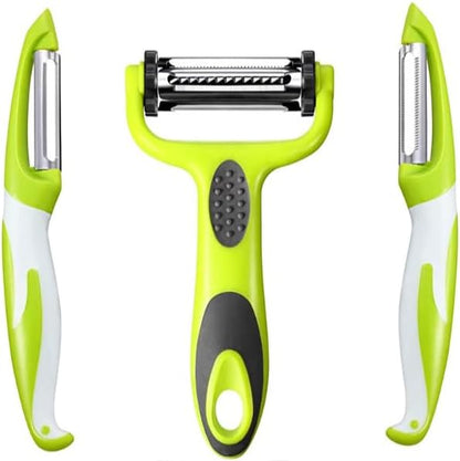 3 In 1 Rotatable Stainless Steel Blade Vegetable Peeler, Vertical Serrated & Straight Peeler For Potato, Carrot, Apple, 3pcs Set, Ergonomic Non-Slip Handle, Sharp Blade, Durable Design