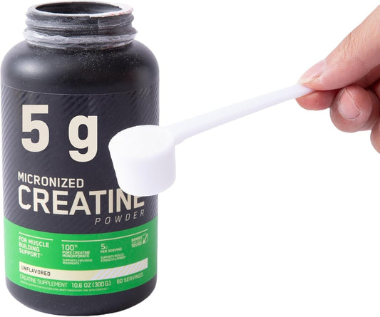 5 g Creatine Scoop, White Measuring Spoons, 3 Pack | 5 g Portion Spoons For Creatine Monohydrate Powder, Pre-Workout Powder And Everyday Gym Drink Preparation