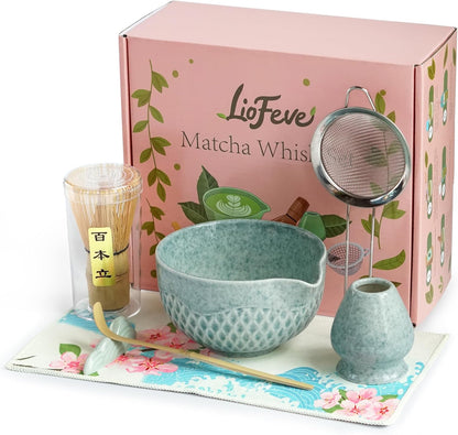 Birthday Gifts Matcha Whisk Set-Matcha Kit 7 Pcs, Dishwasher Safe Matcha Set Birthday Gifts for Matcha Lover, Ideal for Beginners