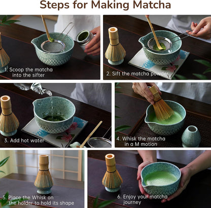Birthday Gifts Matcha Whisk Set-Matcha Kit 7 Pcs, Dishwasher Safe Matcha Set Birthday Gifts for Matcha Lover, Ideal for Beginners