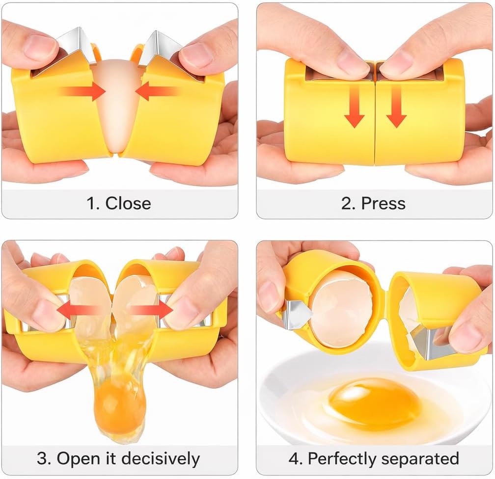 3 PCs Egg Shell Opener Egg Separator for Raw Eggs, Upgraded Stainless Steel Egg Cutter Egg Cracker Tool for Raw Eggs,Quickly Cutting Off raw Eggs for Home Kitchen Use