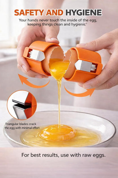 3 PCs Egg Shell Opener Egg Separator for Raw Eggs, Upgraded Stainless Steel Egg Cutter Egg Cracker Tool for Raw Eggs,Quickly Cutting Off raw Eggs for Home Kitchen Use