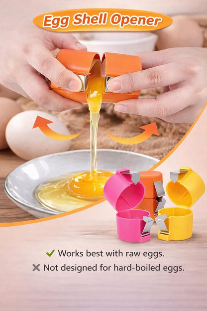 3 PCs Egg Shell Opener Egg Separator for Raw Eggs, Upgraded Stainless Steel Egg Cutter Egg Cracker Tool for Raw Eggs,Quickly Cutting Off raw Eggs for Home Kitchen Use