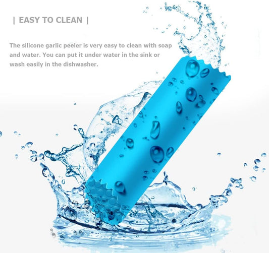 Garlic Peeler Silicone Garlic Skin Remover Roller Garlic Tube Rollers Skin Remover, Garlic Roller Peeling Tube Tool for Useful Kitchen Tools (Blue)