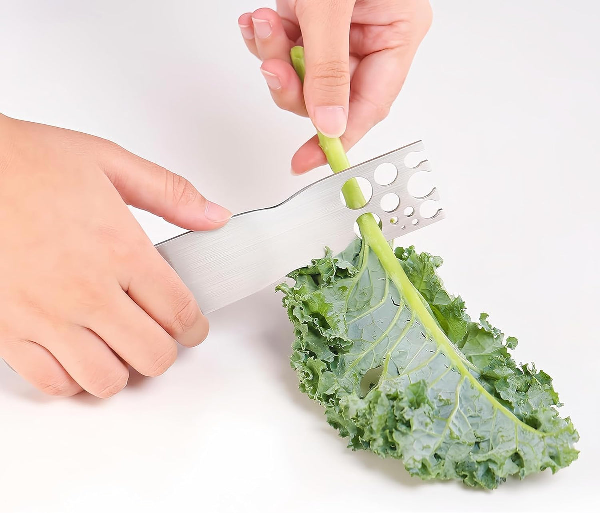 Herb Stripper Stainless Steel Kitchen Herb Leaf Stripping Tool Metal Herb Pealer LooseLeaf Kale Razor for Kale, Chard, Collard Greens, Thyme, Basil, Rosemary