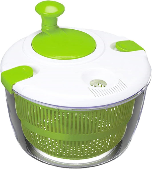 Salad Spinner, 5L Vegetable Washer & Dryer with Colander & Bowl | Built-in Drainage, Locking Clamps, Lid Stays On, Multi-Use Lettuce Spinner, Fruit Washer, Pasta and Fries Spinner
