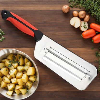 Multifunctional Vegetable Cutter,Stainless Steel Dual Blade Julienne Cutter,Stainless Steel Shredder Slicer,Multifunctional Food Chopper Cutter for Onion, Potato, Tomato, Veggie