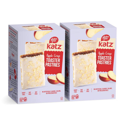 Apple Crisp Toaster Pastries.Healthy Snacks for adulte & Kids. Free of Dairy, Peanuts, Tree Nuts, and Sesame, No Artificial Color. Kosher Snacks 8oz (4pk)
