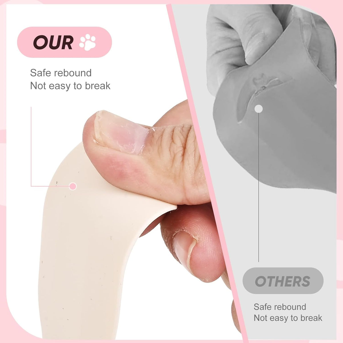 Cute Cat Paw Silicone Spatula Set - High Heat Resistant Rubber Scraper for Baking & Cooking, BPA-Free Non-Stick Kitchen Utensils, Adorable Cat Lover Gifts(8.5 Inch, Cream)
