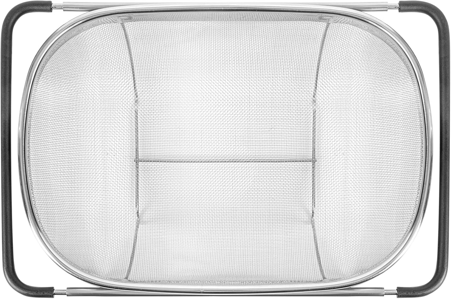 Colander 1 Count 5.5 qt Dishwasher-Safe Stainless Steel Coarse Mesh Colander with Over-The-Sink Expandable Handles Kitchen Strainer Basket for Pasta, Fruits, and Vegetables