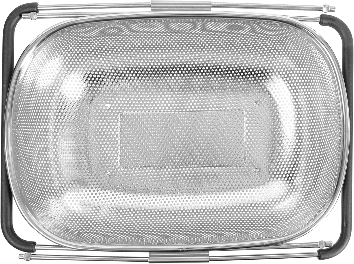 Colander 1 Count 5.5 qt Dishwasher-Safe Stainless Steel Coarse Mesh Colander with Over-The-Sink Expandable Handles Kitchen Strainer Basket for Pasta, Fruits, and Vegetables