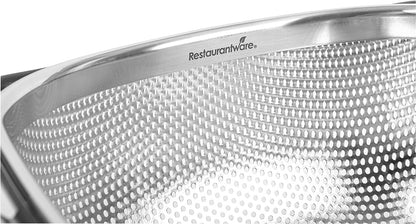 Colander 1 Count 5.5 qt Dishwasher-Safe Stainless Steel Coarse Mesh Colander with Over-The-Sink Expandable Handles Kitchen Strainer Basket for Pasta, Fruits, and Vegetables