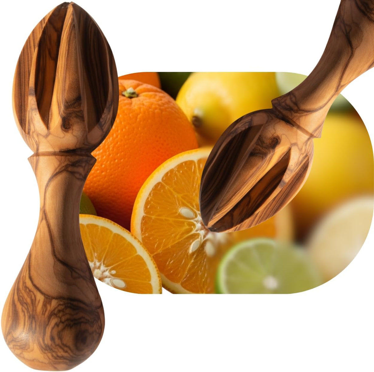 Olive Wood Lemon Juicer/Citrus Reamer - Handcrafted from Bethlehem, 5.5 in, Asfour Outlet