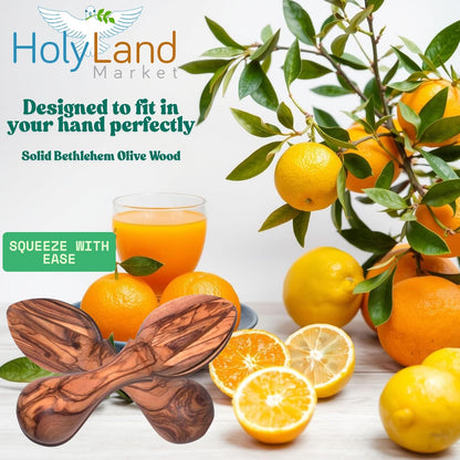 Olive Wood Lemon Juicer/Citrus Reamer - Handcrafted from Bethlehem, 5.5 in, Asfour Outlet