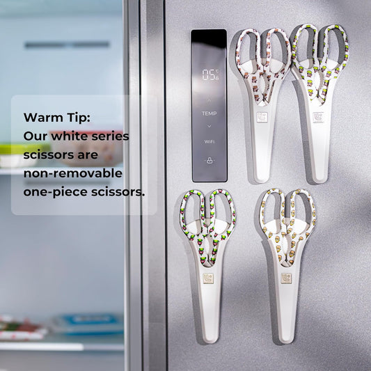 Kitchen Scissors Heavy Duty Kitchen Shears with Magnetic Holder Made with Japanese Steel 4034, Multipurpose Ultra Sharp Cooking Scissors for Meat/Vegetables/BBQ/Herbs/Pizza (Graphic,Cow)