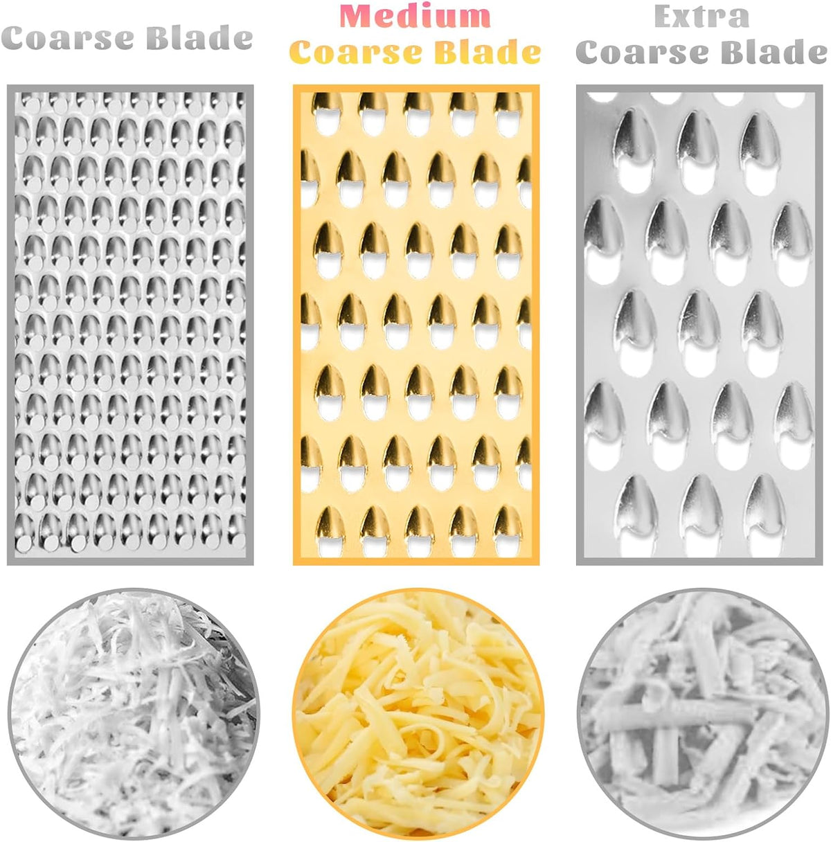 Professional Cheese Grater, Gold Stainless Steel Cheese Grater Handheld, Grater Hand Crank, Practical Kitchen Gadgets, Graters for Cheese, Chocolate, Spices (Medium Coarse)