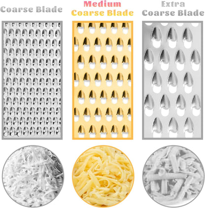 Professional Cheese Grater, Gold Stainless Steel Cheese Grater Handheld, Grater Hand Crank, Practical Kitchen Gadgets, Graters for Cheese, Chocolate, Spices (Medium Coarse)