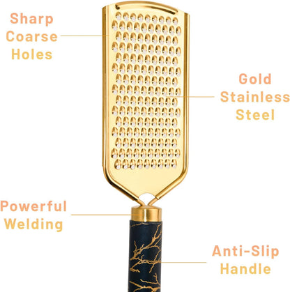 Professional Cheese Grater, Gold Stainless Steel Cheese Grater Handheld, Grater Hand Crank, Practical Kitchen Gadgets, Graters for Cheese, Chocolate, Spices (Medium Coarse)