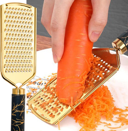 Professional Cheese Grater, Gold Stainless Steel Cheese Grater Handheld, Grater Hand Crank, Practical Kitchen Gadgets, Graters for Cheese, Chocolate, Spices (Medium Coarse)
