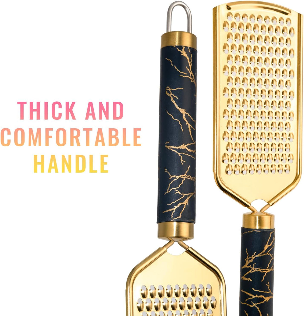 Professional Cheese Grater, Gold Stainless Steel Cheese Grater Handheld, Grater Hand Crank, Practical Kitchen Gadgets, Graters for Cheese, Chocolate, Spices (Medium Coarse)