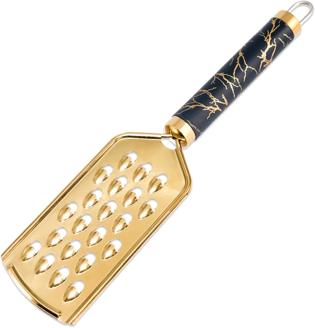 Professional Cheese Grater, Gold Stainless Steel Cheese Grater Handheld, Grater Hand Crank, Practical Kitchen Gadgets, Graters for Cheese, Chocolate, Spices (Medium Coarse)