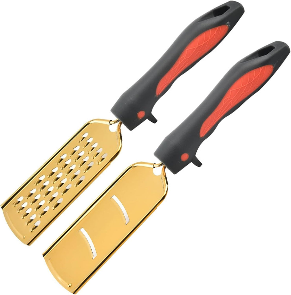 Professional Cheese Grater, Gold Stainless Steel Cheese Grater Handheld, Grater Hand Crank, Practical Kitchen Gadgets, Graters for Cheese, Chocolate, Spices (Medium Coarse)