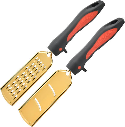 Professional Cheese Grater, Gold Stainless Steel Cheese Grater Handheld, Grater Hand Crank, Practical Kitchen Gadgets, Graters for Cheese, Chocolate, Spices (Medium Coarse)