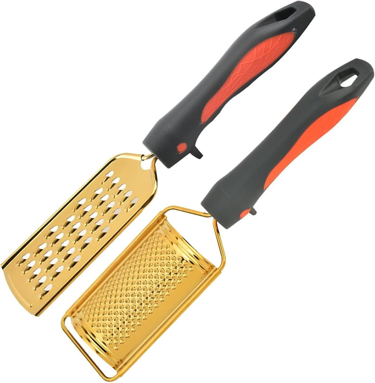 Professional Cheese Grater, Gold Stainless Steel Cheese Grater Handheld, Grater Hand Crank, Practical Kitchen Gadgets, Graters for Cheese, Chocolate, Spices (Medium Coarse)