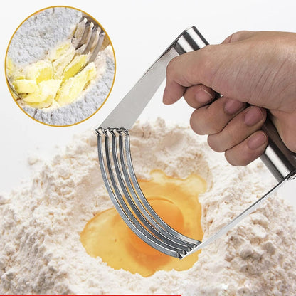 Stainless Steel Heavy Duty Dough Blender, 5-Blade Pastry Cutter