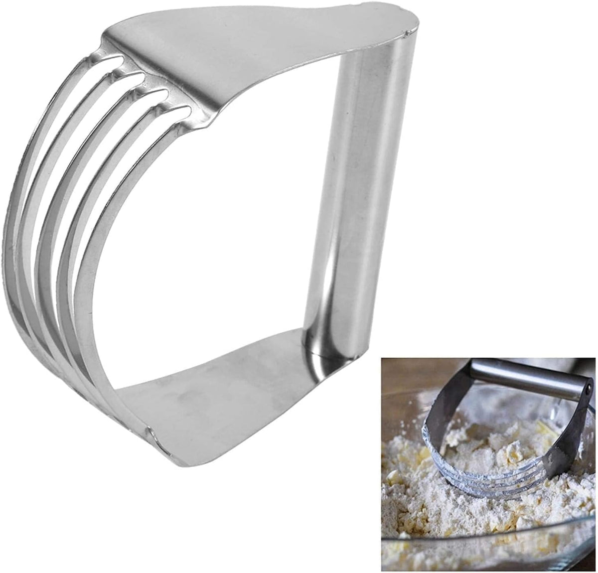 Stainless Steel Heavy Duty Dough Blender, 5-Blade Pastry Cutter