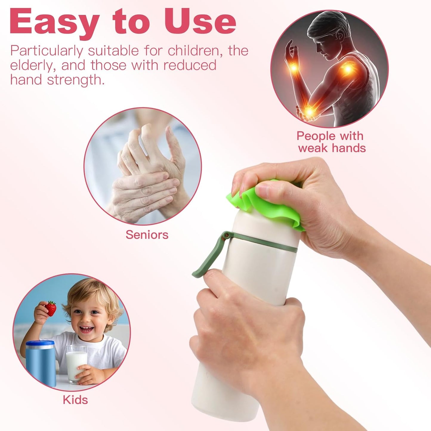 8P Jar Opener Gripper, Multi-function Silicone Jar Gripper with Arthritis Weak Hands, Non Slip Pad, Colorful Rubber Jar Opener Grippers, Lid Cap Gripper Pads(Round & Square)