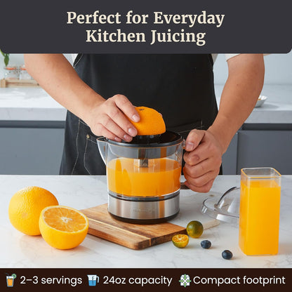 ETS326 Electric Citrus Juicer, 24 oz, Black/Stainless Steel