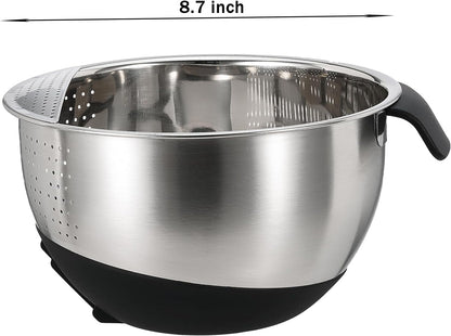 Rice Washing Bowl with Strainer Stainless Steel Quinoa Washer Bowl