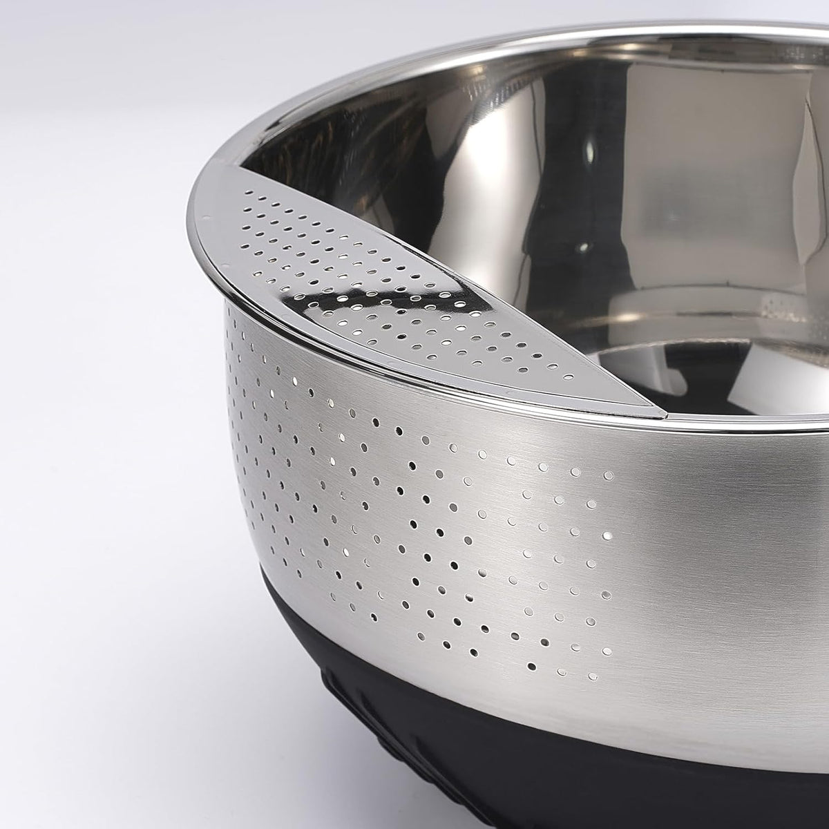 Rice Washing Bowl with Strainer Stainless Steel Quinoa Washer Bowl