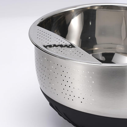Rice Washing Bowl with Strainer Stainless Steel Quinoa Washer Bowl