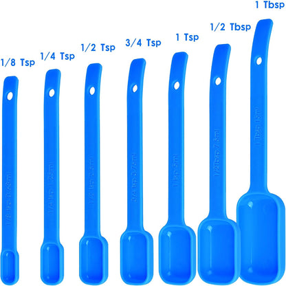 Measuring Cups and Spoons Set 15, 7 Plastic Measuring Cup Spoon Set, 7 Spice Long Handle Measuring Spoons with 1 Leveler for Kitchen and Baking, Dry Metric Measure Cups & Spoons Black