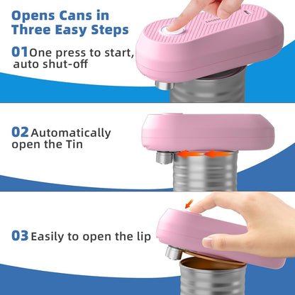 Auto Electric Can Opener, Rechargeable Can Openers for Seniors & Arthritis | One-Touch Rechargeable Battery Automatic Can Opener, Hands-Free, Smooth Edge, Compact, Cordless, Food-Safe Kitchen Gadgets