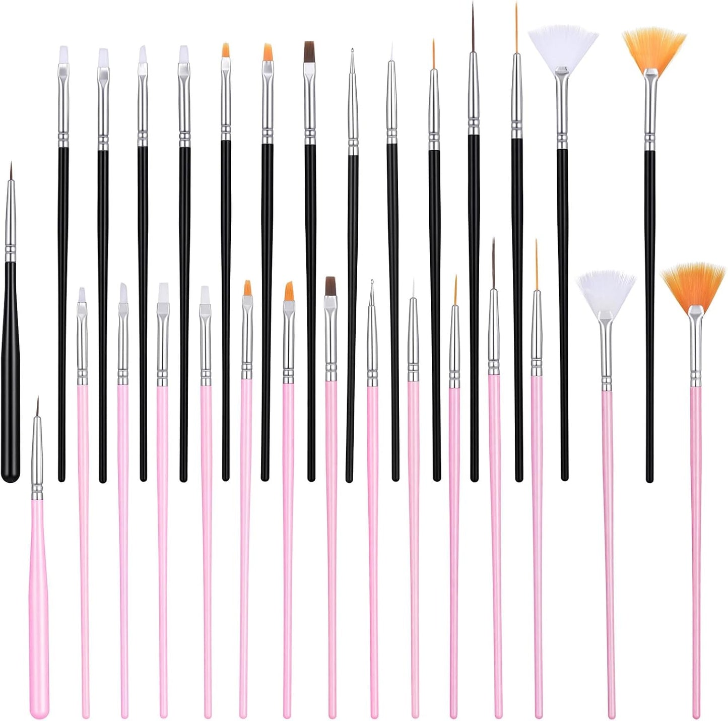 30 Pcs Cake Decorating Brushes, Cake Painting Brushes Food Paint Brush Fondant Sugar DIY Tools Set Cake Decorating Painting Tool Icing Pastry Brush for Baking(Pink+Black)