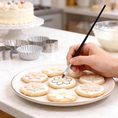 30 Pcs Cake Decorating Brushes, Cake Painting Brushes Food Paint Brush Fondant Sugar DIY Tools Set Cake Decorating Painting Tool Icing Pastry Brush for Baking(Pink+Black)