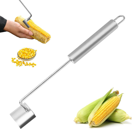 Corn Cob Stripper, Long Handle Corn Peeler for Corn on the Cob Stainless Steel Corn Stripping Tool Fast and Safe, Suitable for Home Kitchens, Restaurant Chefs, Outdoor Dining Enthusiasts