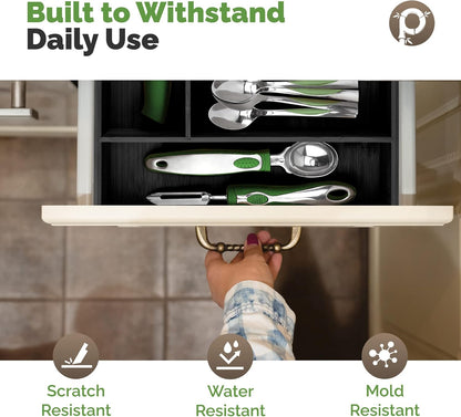 Silverware Organizer - Small Extra-Deep Wooden Kitchen Drawer Organizer Divider for Spoons, Forks, Knives & Cutleries - 5 Slots