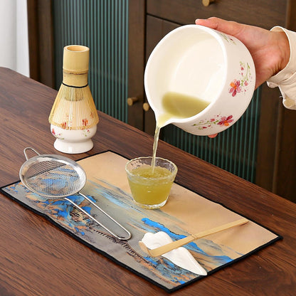 Matcha Set 7-Piece matcha whisk set，matcha kit,matcha set, 1 Scoops, Strainer,1 matcha whisk ，macha whisk set (pink)